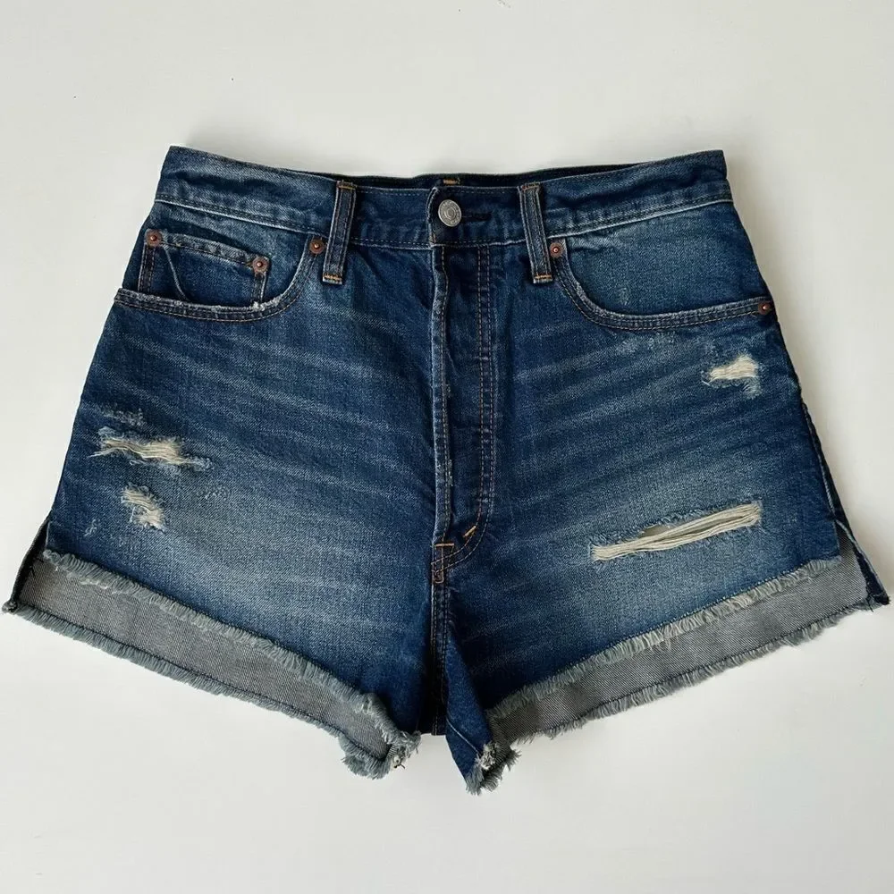 ABERCROMBIE & FITCH Button-Up Denim Shorts Size 26